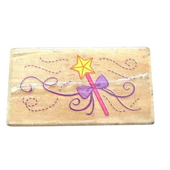 Whimsical Star Wand Unbranded Rubber Stamp - Picture 1 of 2